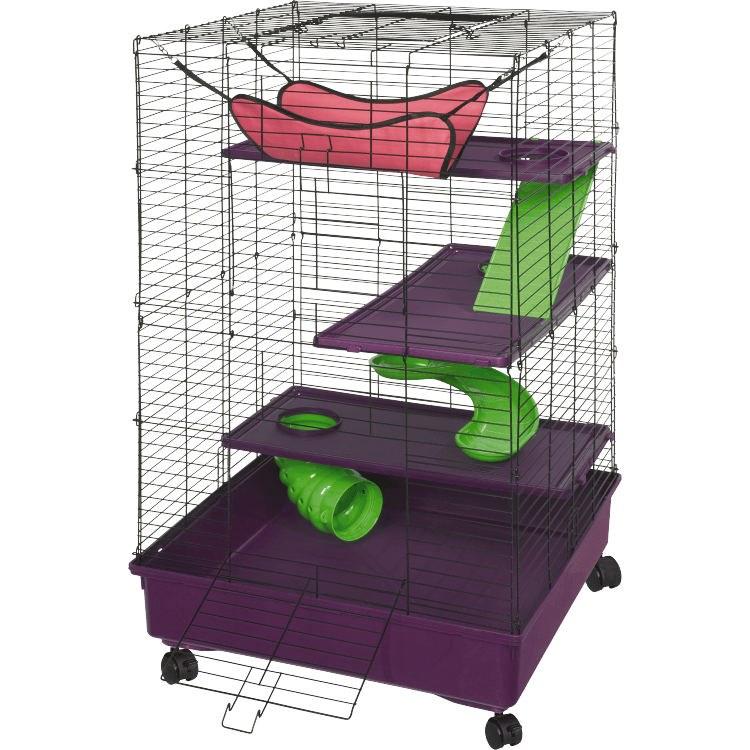 Kaytee My First Home Deluxe 2x2 Multi-Level Pet Home with Casters