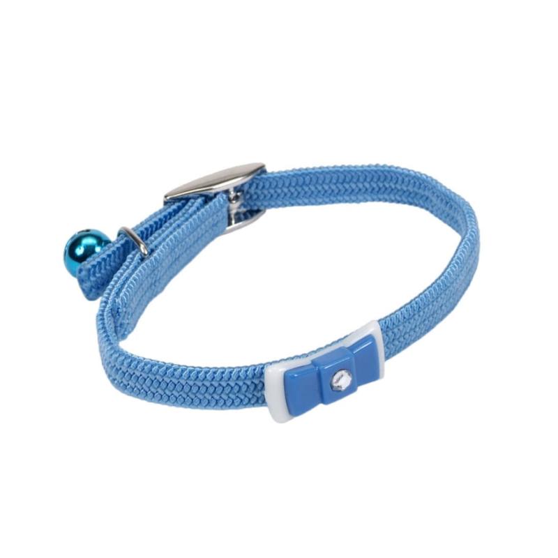 Li'l Pals Safety Adjustable with Bow Kitten Collar, Light Blue, 5/16-in