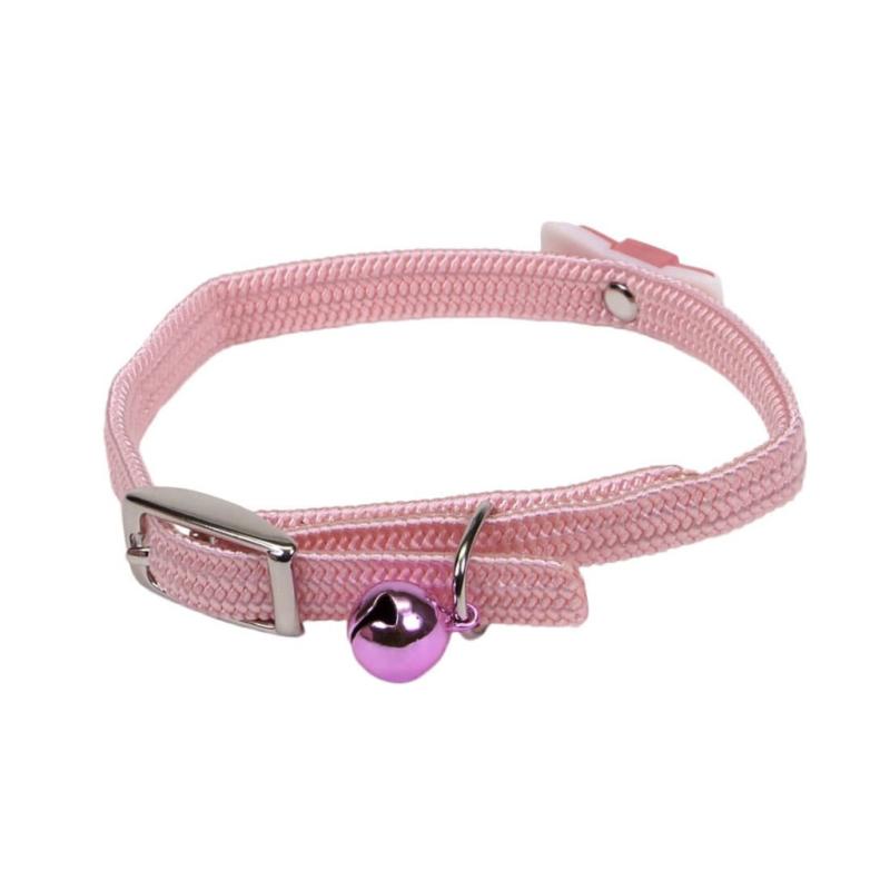 Li'l Pals Safety Adjustable with Bow Kitten Collar, Pink, 5/16-in