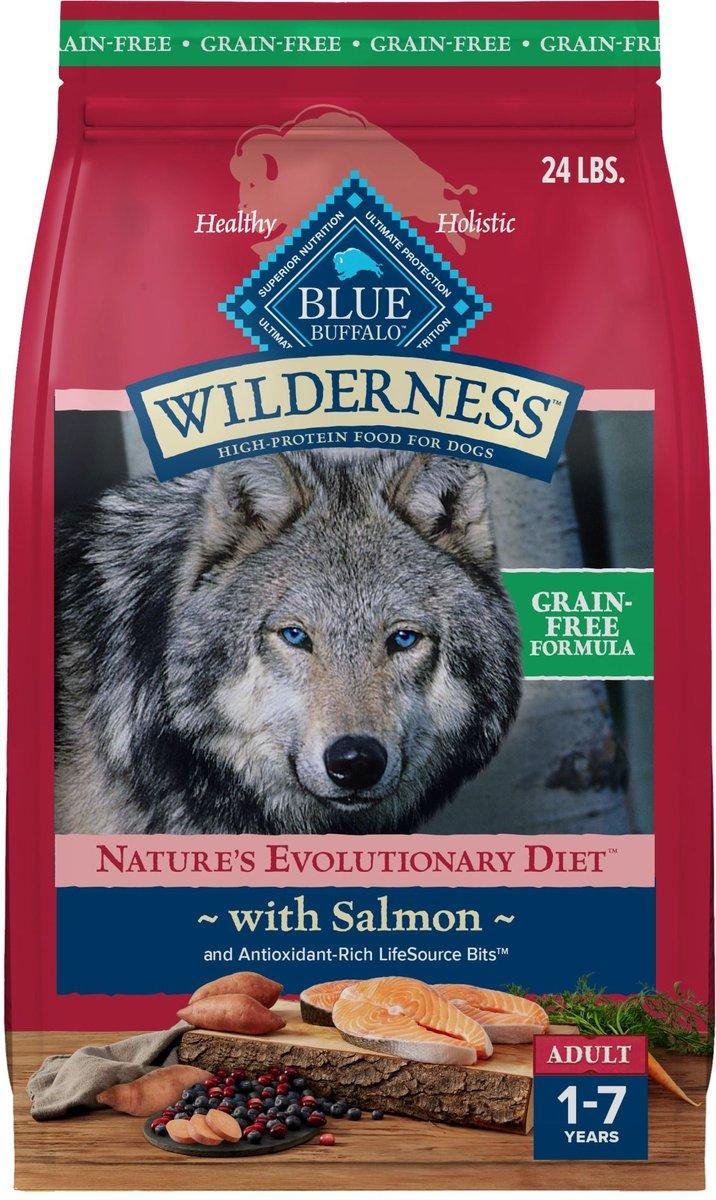Blue Buffalo BLUE Wilderness Salmon Adult Grain-Free Dry Dog Food, 24-lb