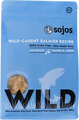 Sojos Wild-Caught Salmon Recipe Grain-Free Freeze-Dried Dog Food, 1-lb