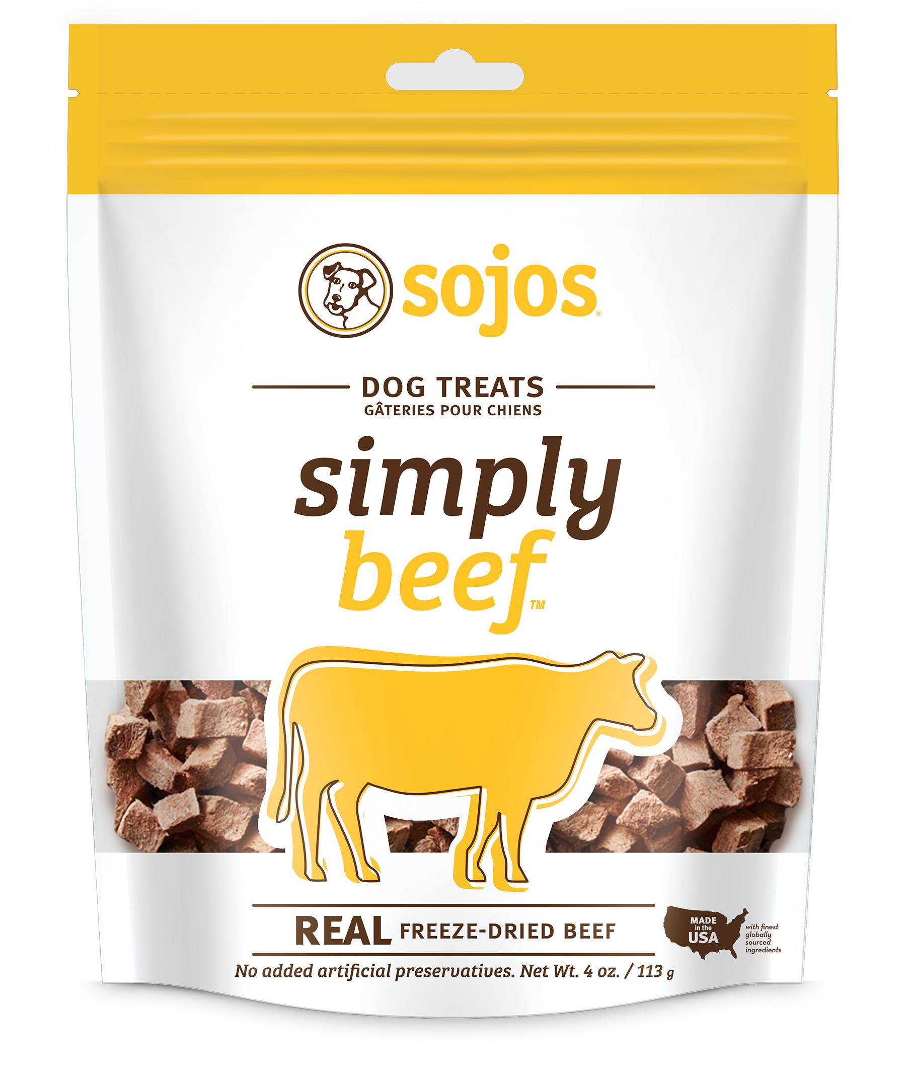Sojos Simply Beef Freeze-Dried Dog Treats, 4-oz