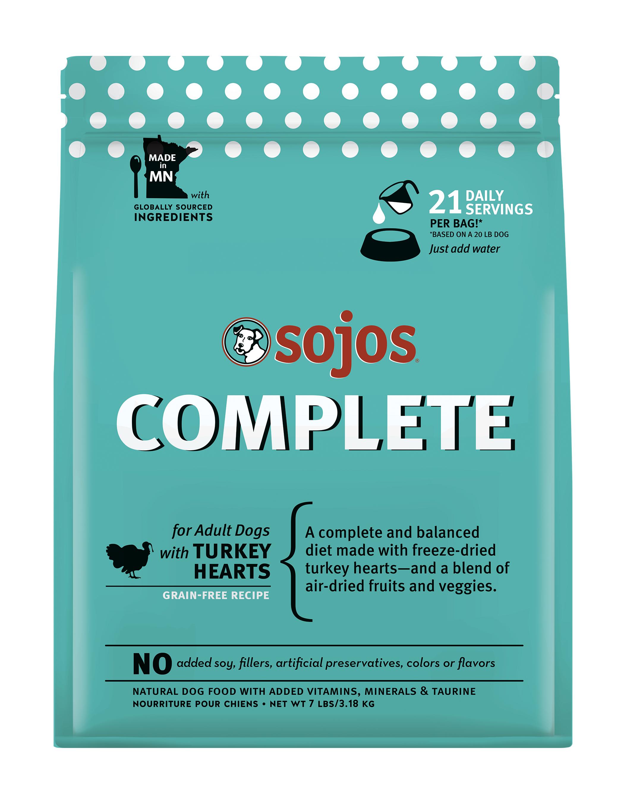 Sojos Complete Turkey Adult Grain-Free Freeze-Dried Raw Dog Food, 7-lb