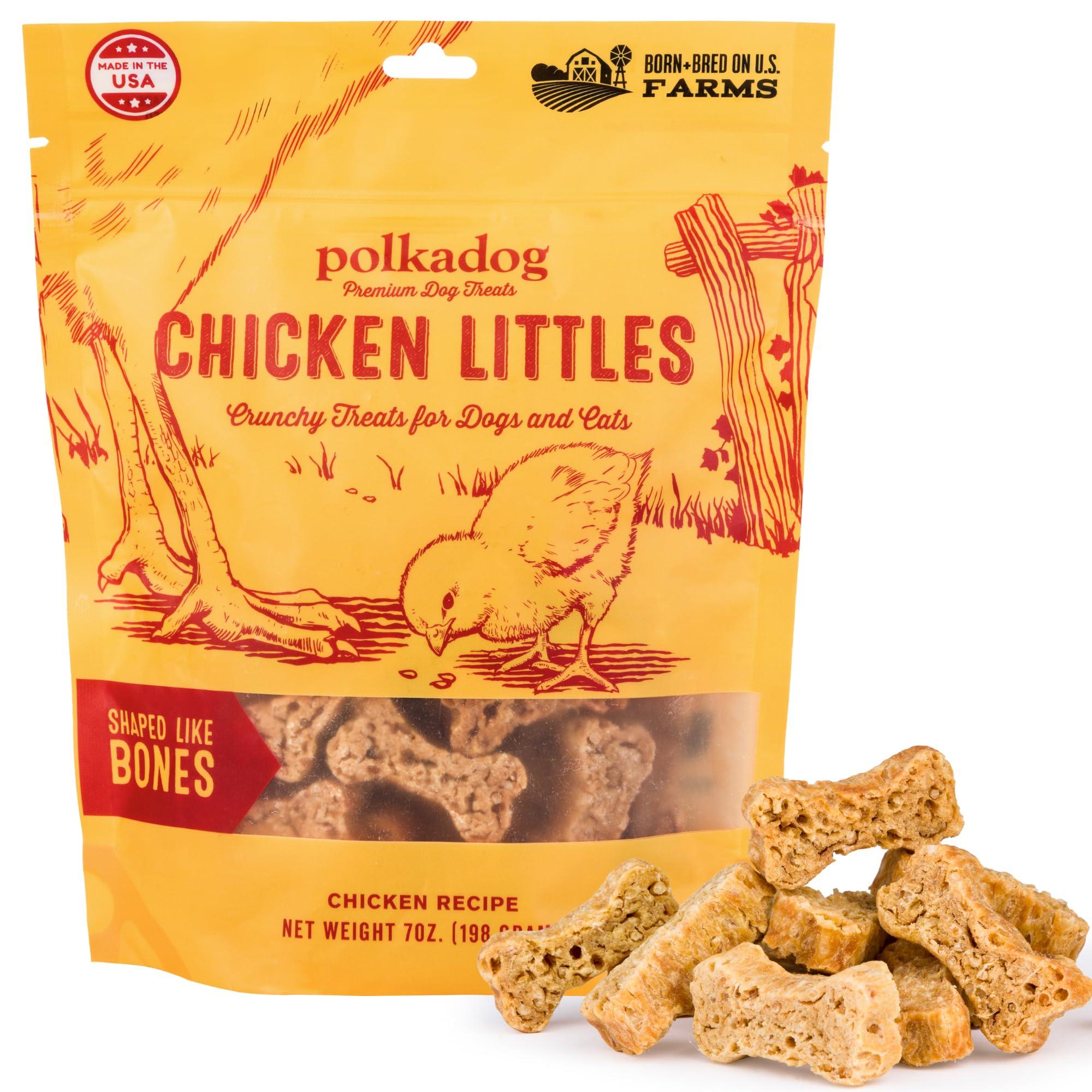 Polkadog Chicken Littles Bone Shaped Dog & Cat Treats, 7-oz