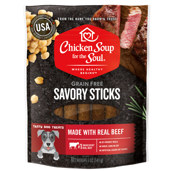 Chicken Soup for the Soul Savory Beef Sticks Grain-Free Dog Treats, 5-oz (Size: 5-oz)