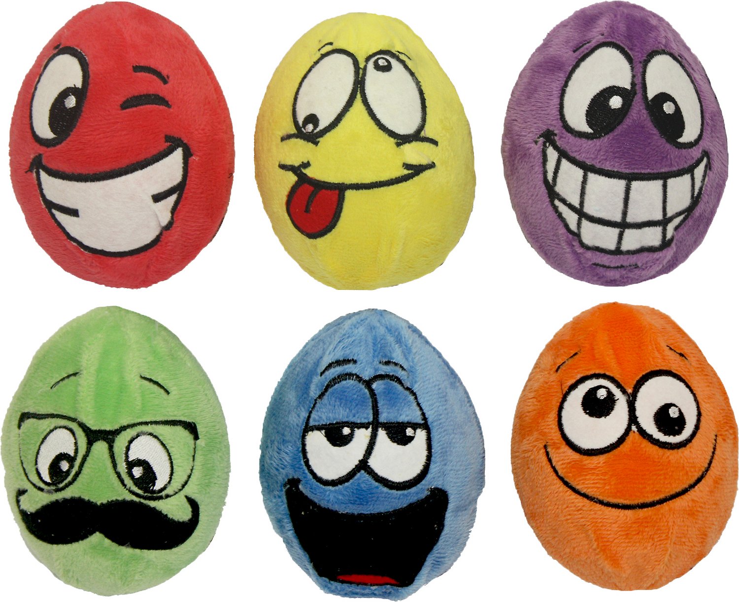 Multipet Egg-Noggins Assortment Plush Dog Toy