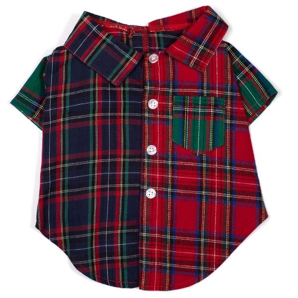 The Worthy Dog Shirt, Colorblock Tartan