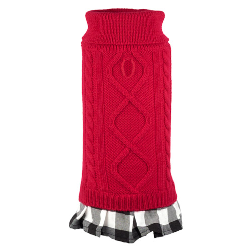 The Worthy Dog Dress, Turtleneck Red & Buffalo