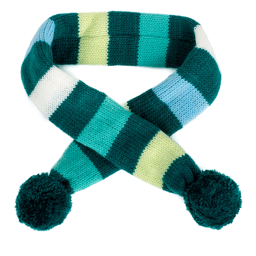 The Worthy Dog Scarf, Dapper Stripe Teal