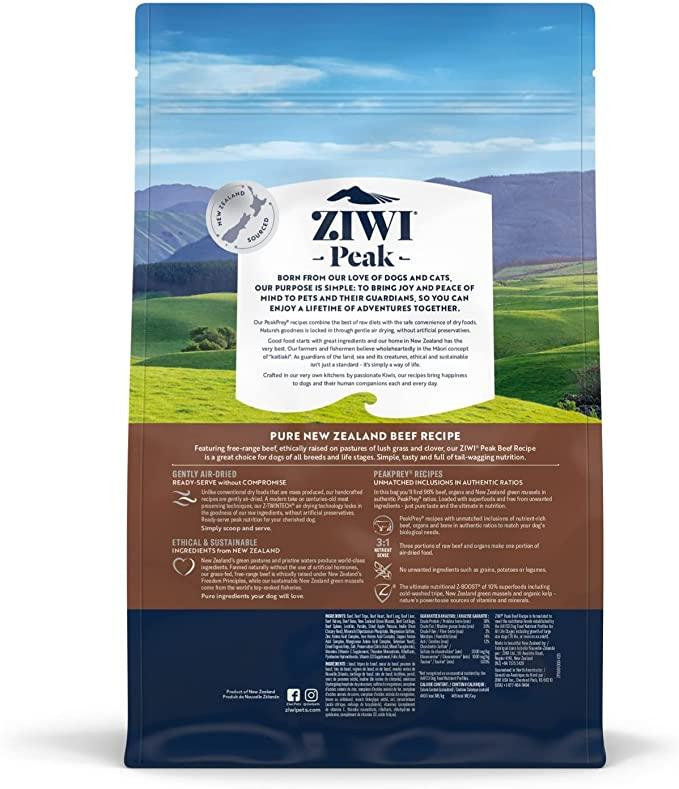 ZIWI Peak Beef Recipe Air-Dried Dog Food, 2.2-lb | 1-kg