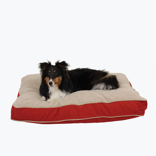 Carolina Pet Company Four Season Jamison Napper with Cashmere Top Dog Bed, Red Twill