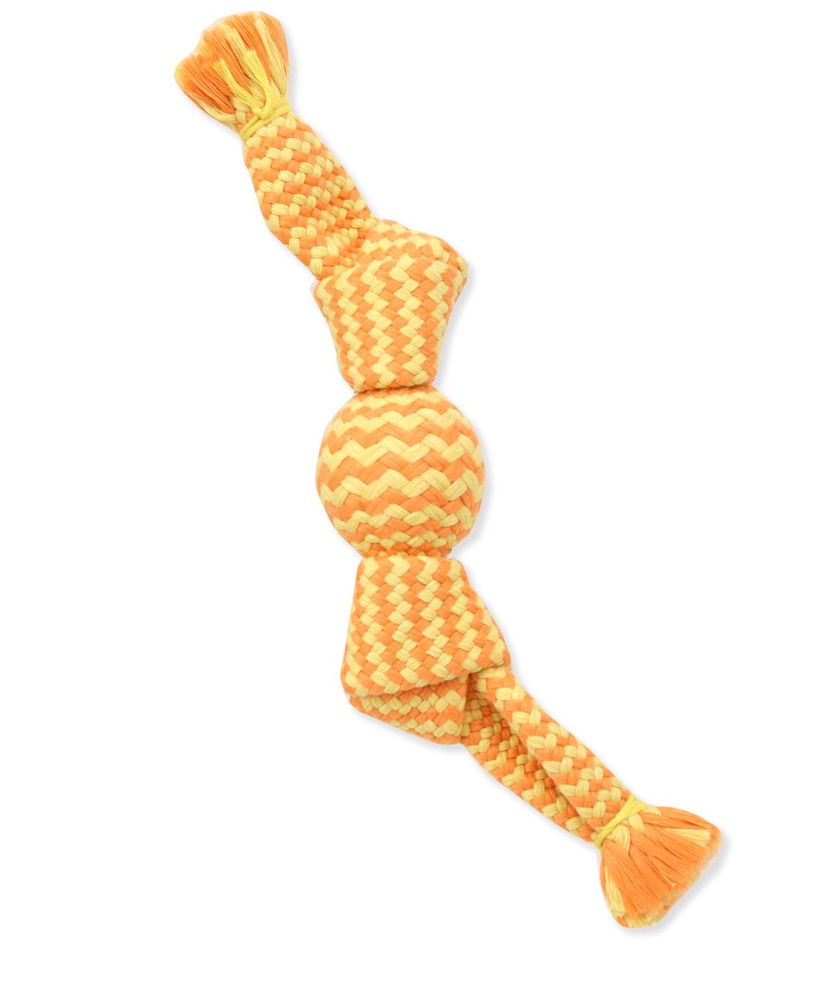 Mammoth Flossy Chews Candy Wraps with Squeaky Ball Dog Toy, Color Varies, Small, 12-in