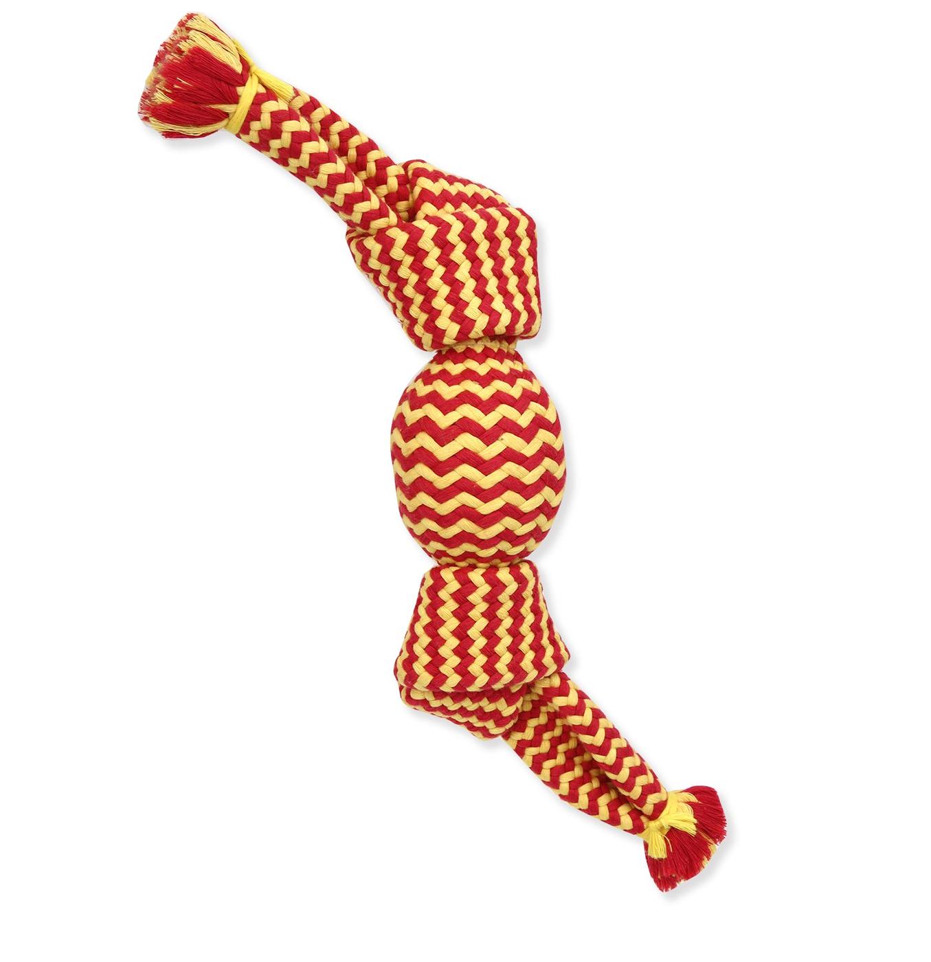 Mammoth Flossy Chews Candy Wraps with Squeaky Ball Dog Toy, Color Varies, Large, 15-in