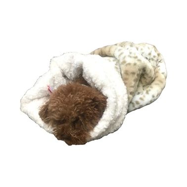 The Dog Squad Cozy Sak Plush Dog Bed, Sno Leopard