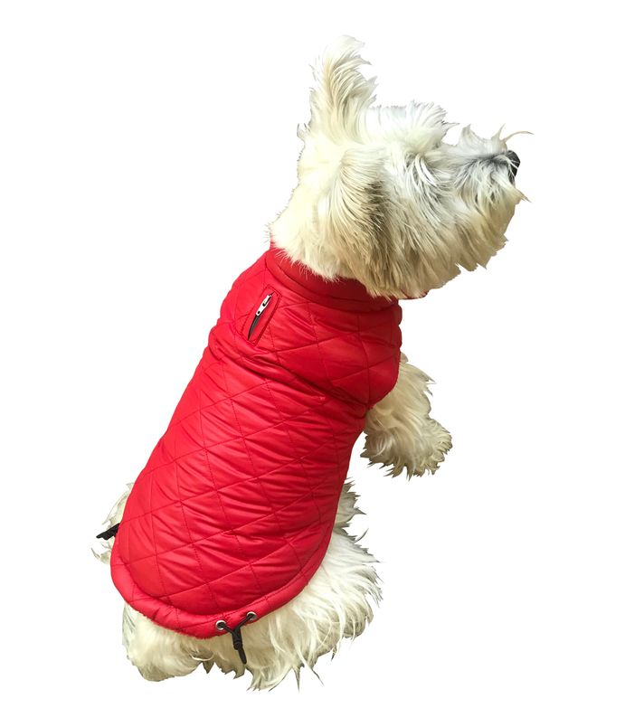 The Dog Squad Coco Diamond Puffer Dog Coat Red X Small The Dog Store VA