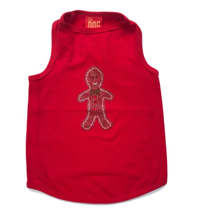 The Dog Squad Tank Top, Christmas Gingerbread Red