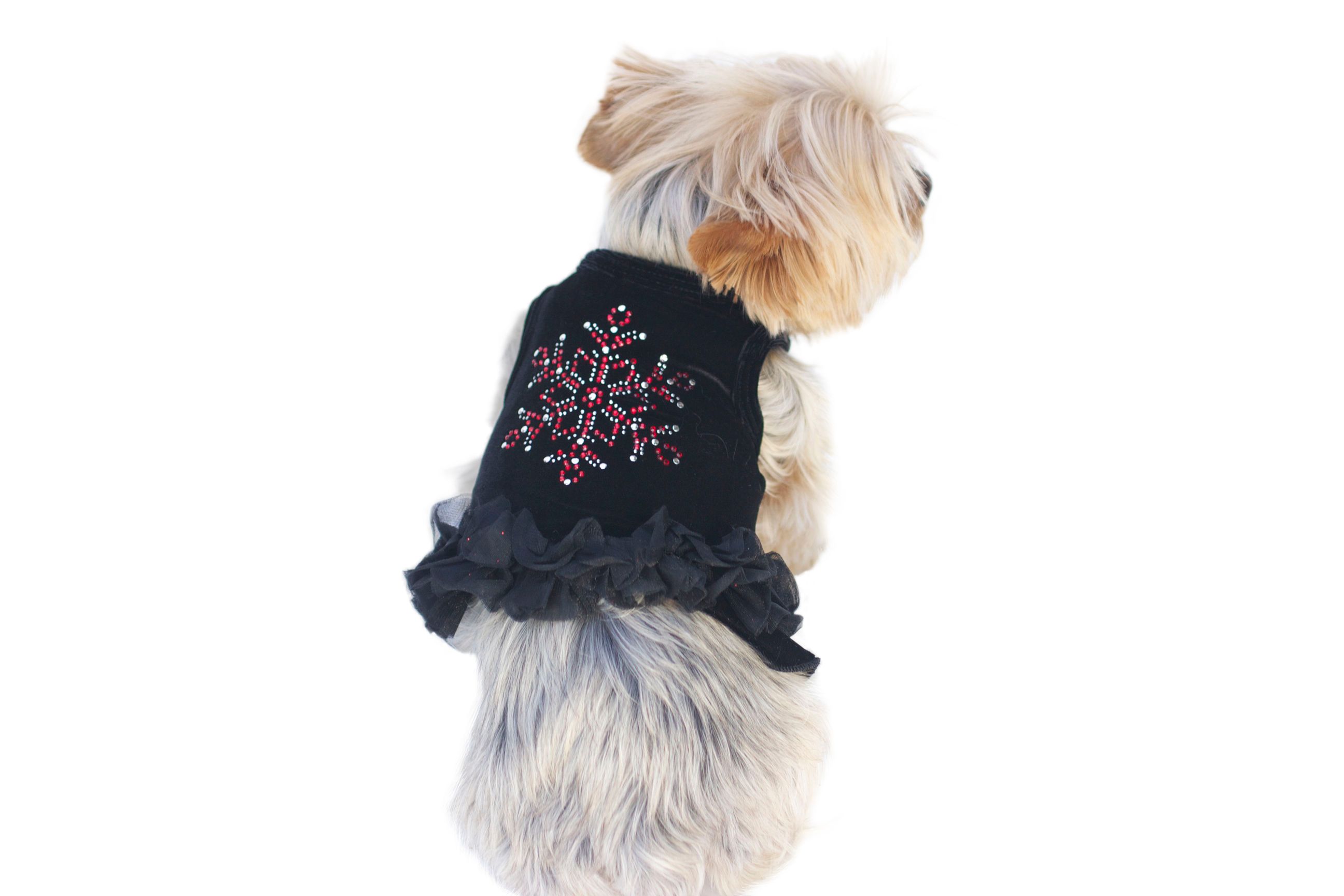 The Dog Squad Tutu Dress, Black Velvet Snowflake