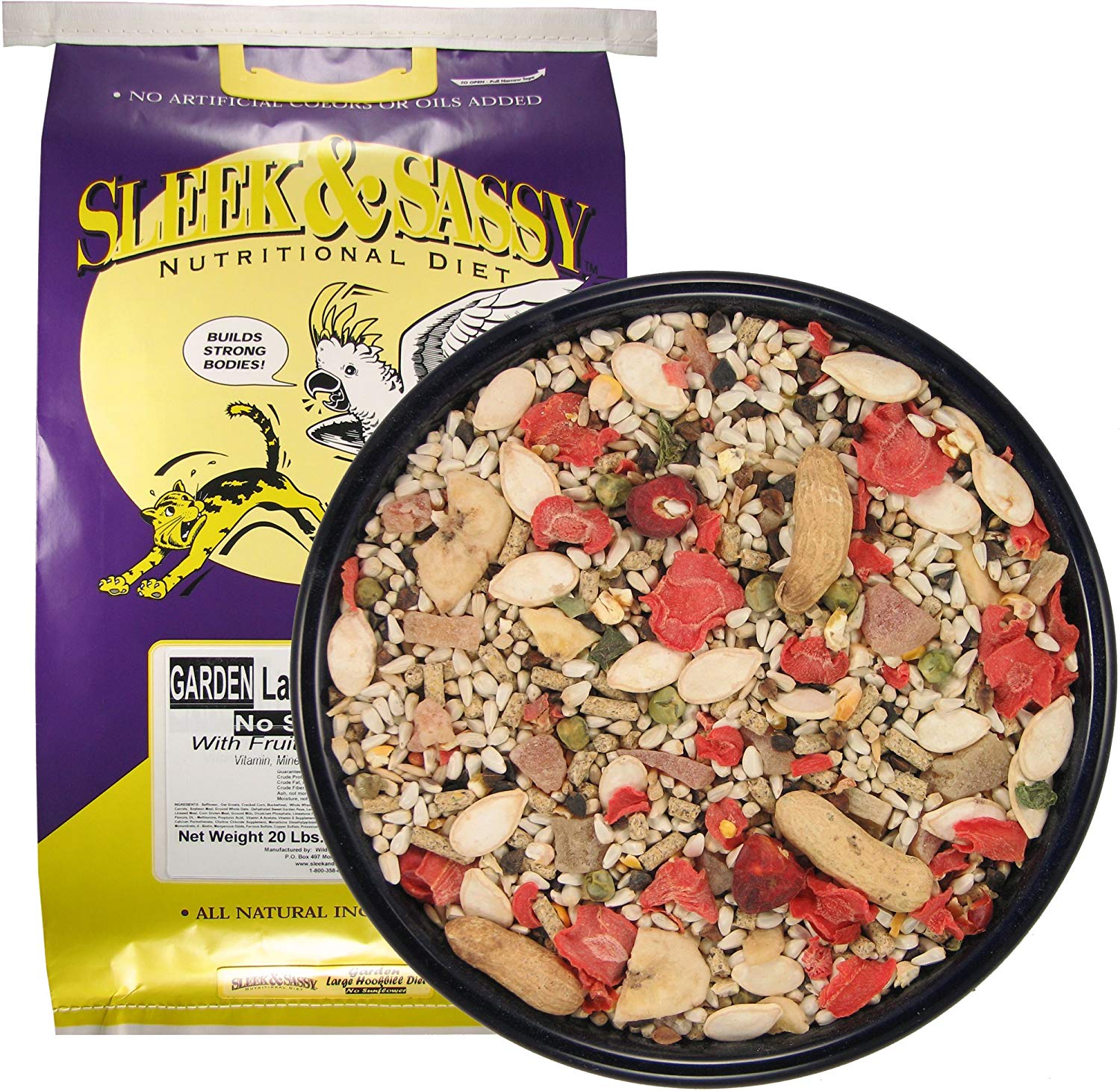 Sleek & Sassy Garden Large Hookbill No Sunflower Bird Food