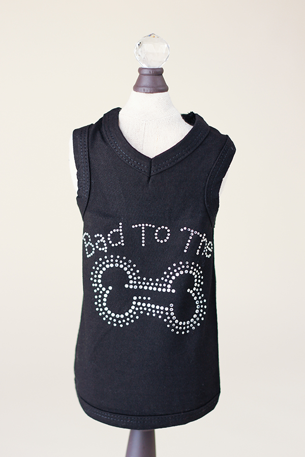 Hello Doggie Tank Top, Bad to the Bone Black