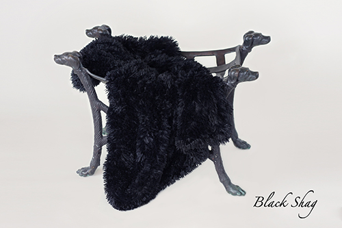Hello Doggie Luxury Shag Pet Blankets, Black