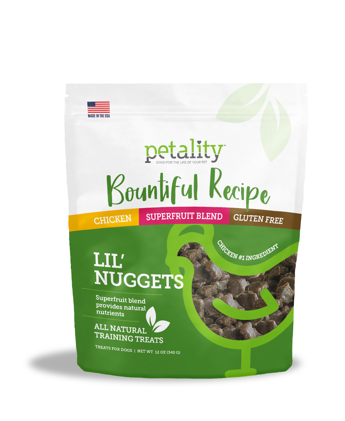 Petality Bountiful Recipe Lil' Nuggets Chicken Dog Treats, 12-oz