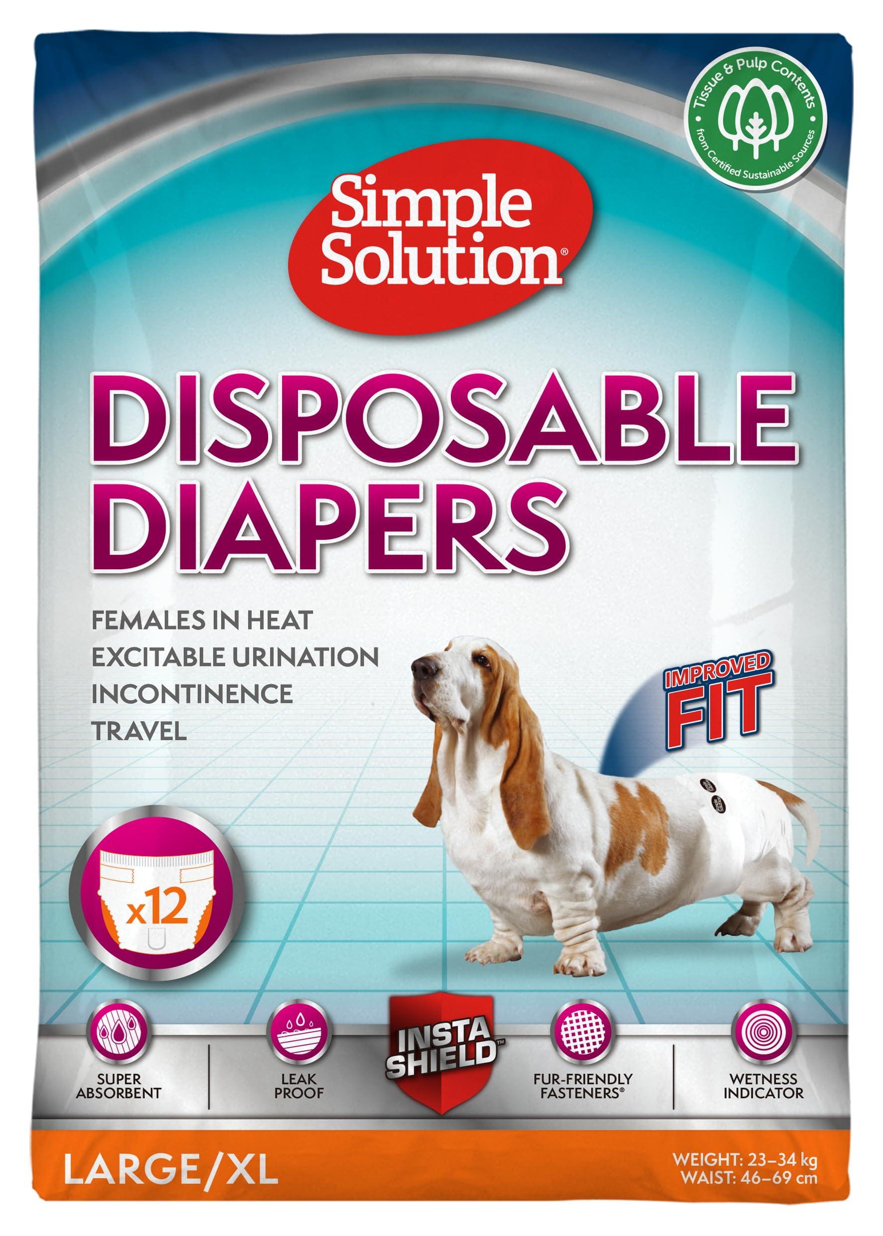 Simple Solution 12 Disposable Diapers, Large