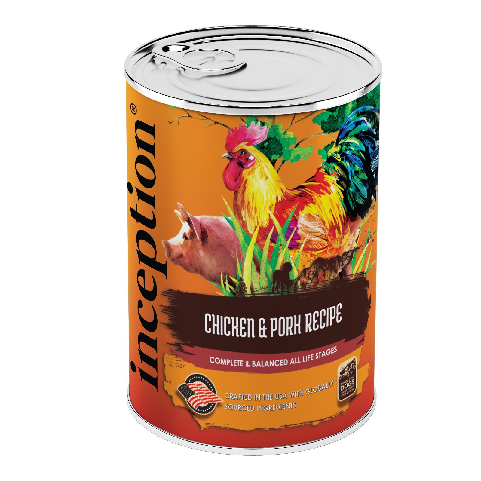 Inception Chicken & Pork Recipe Wet Dog Food Can, 13-oz