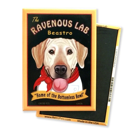 Retro Pets Ravenous Lab Magnet