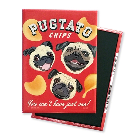 Retro Pets Pugtato Chips Magnet
