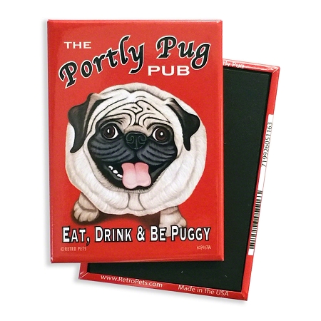 Retro Pets Portly Pug Magnet