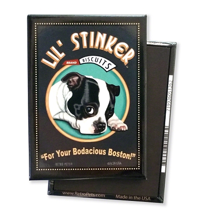Retro Pets Lil' Stinker Boston Terrier Magnet
