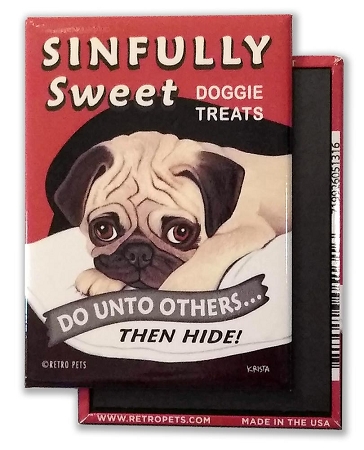 Retro Pets Sinfully Sweet Pug Magnet