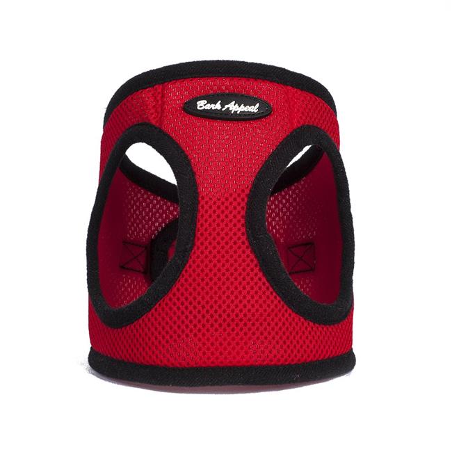 Bark Appeal Mesh EZ Wrap Step In Dog Harness, Red, XX-Small