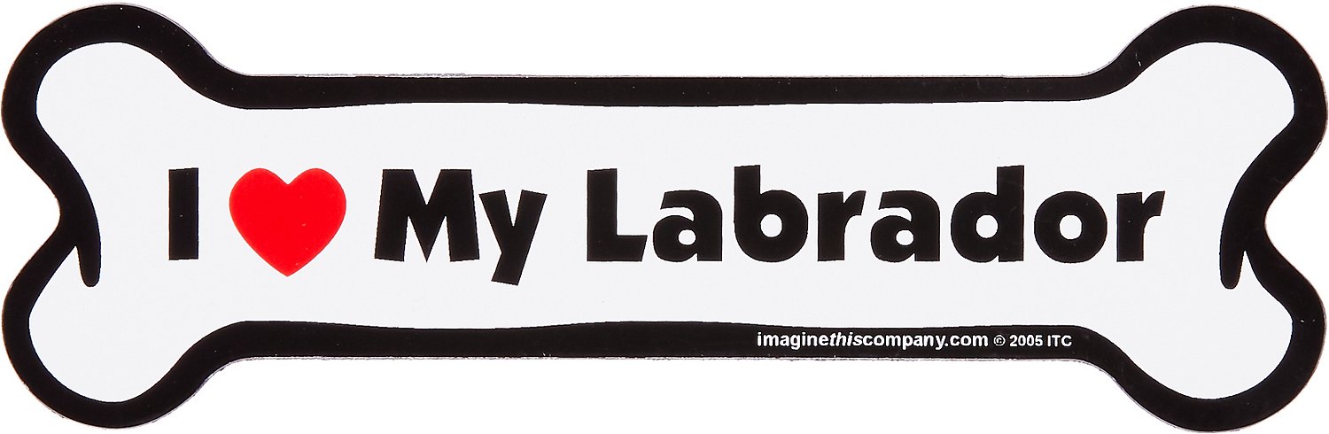 Imagine This Company "I Love My Labrador" Bone Shape Magnet