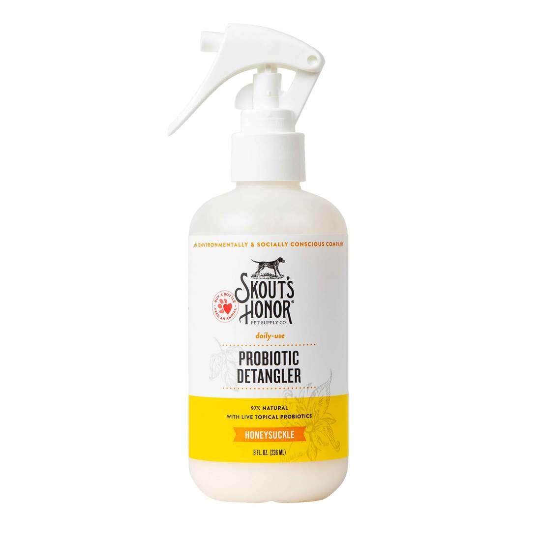 Skout's Honor Probiotic Honeysuckle Daily Use Pet Detangler, 8-oz bottle