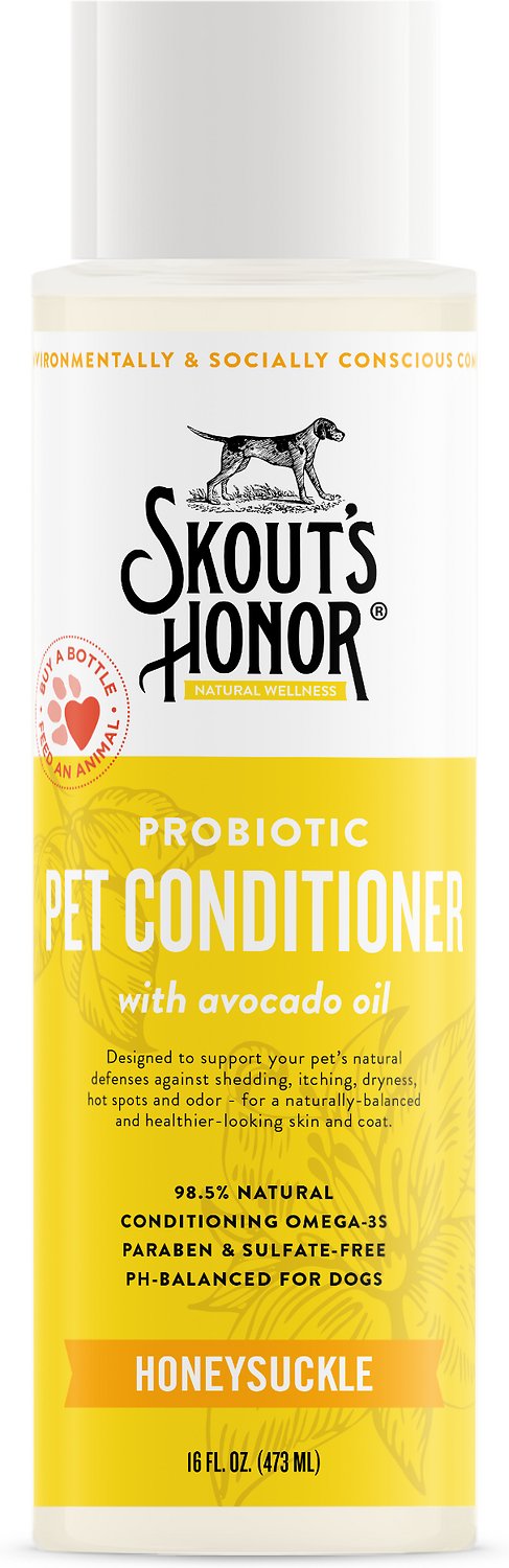 Skout's Honor Probiotic Honeysuckle Pet Conditioner, 16-oz bottle
