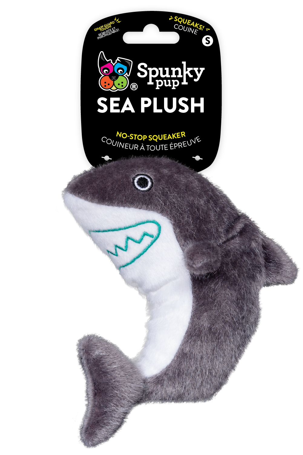 Spunky Pup Sea Plush Shark Dog Toy
