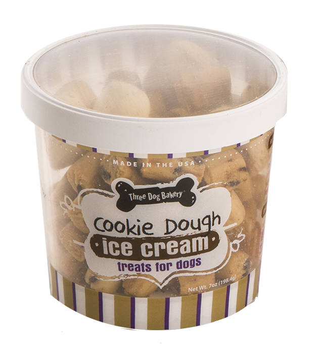 Three Dog Bakery Cookie Dough Ice Cream Treat, 7-oz