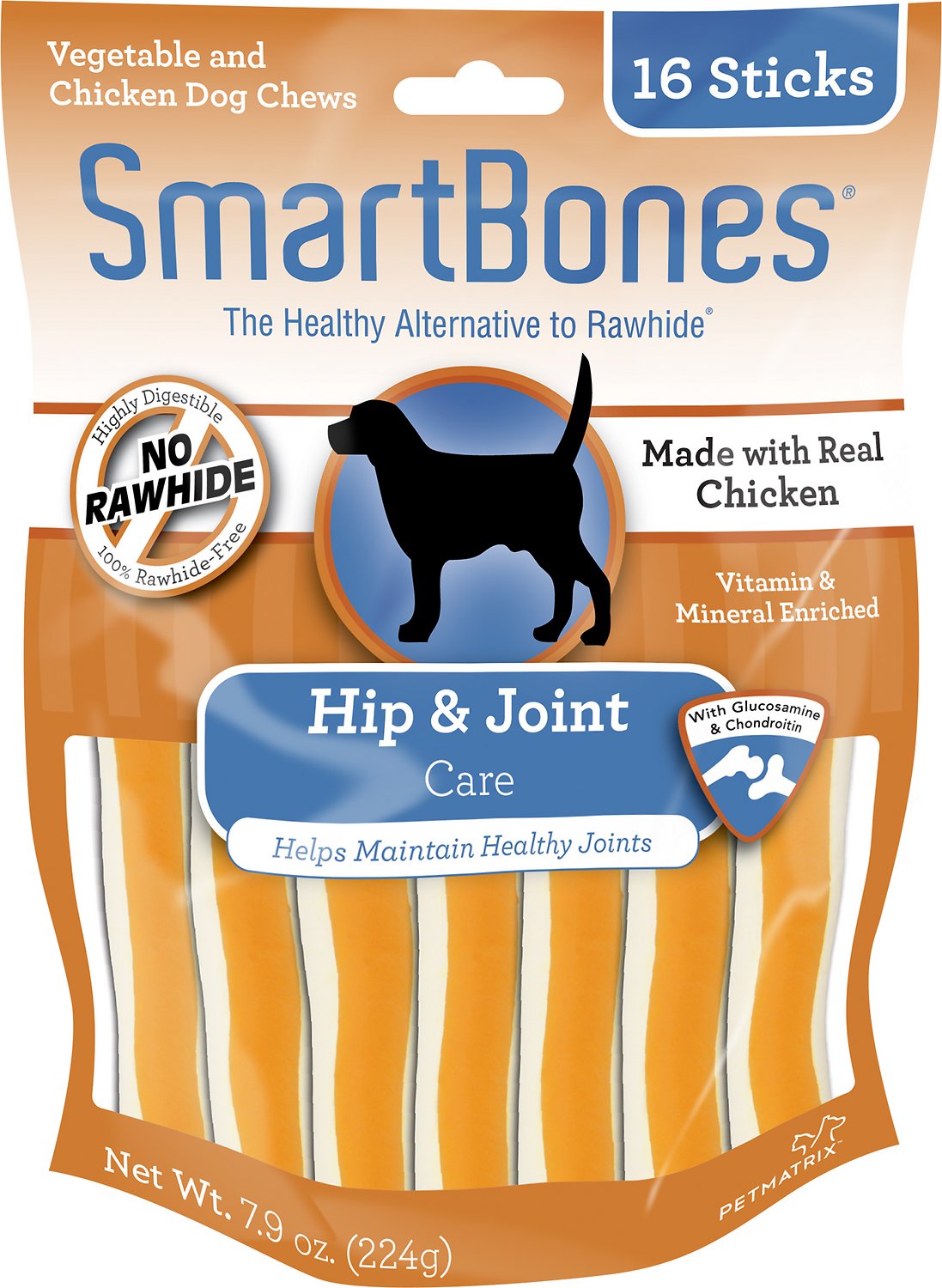 SmartBones Hip & Joint Care Chicken Chews Dog Treats, 16 pack