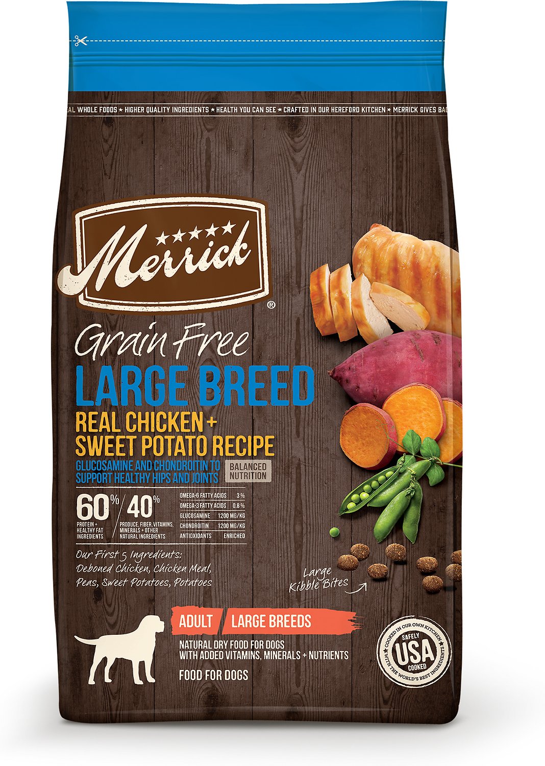 Merrick Grain-Free Large Breed Real Chicken & Sweet Potato Recipe Dry Dog Food, 10-lb