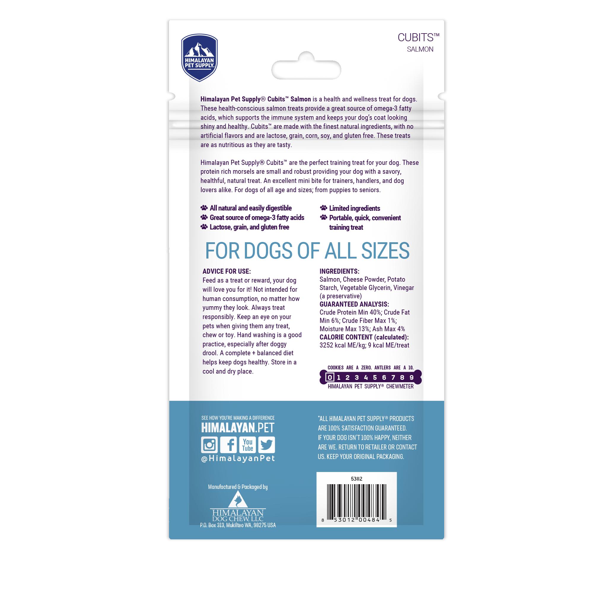 Himalayan Pet Supply Health & Wellness Cubits Salmon Dog Treats, 3.5-oz