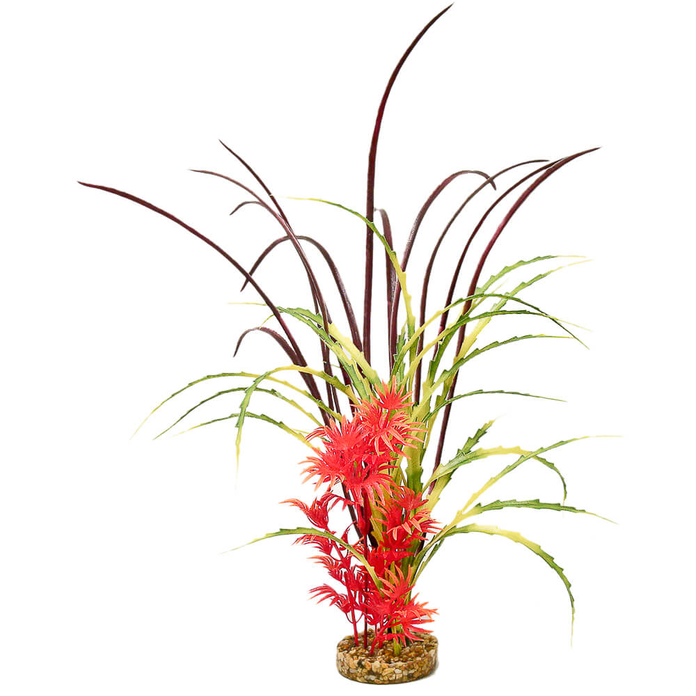 Blue Ribbon ColorBurst Florals Fiesta Aqua Beauty Aquarium Plant, Red/Green