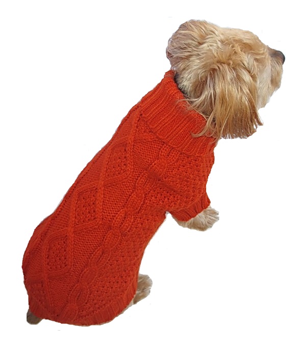 Dallas Dogs Sweater, Irish Knit Orange