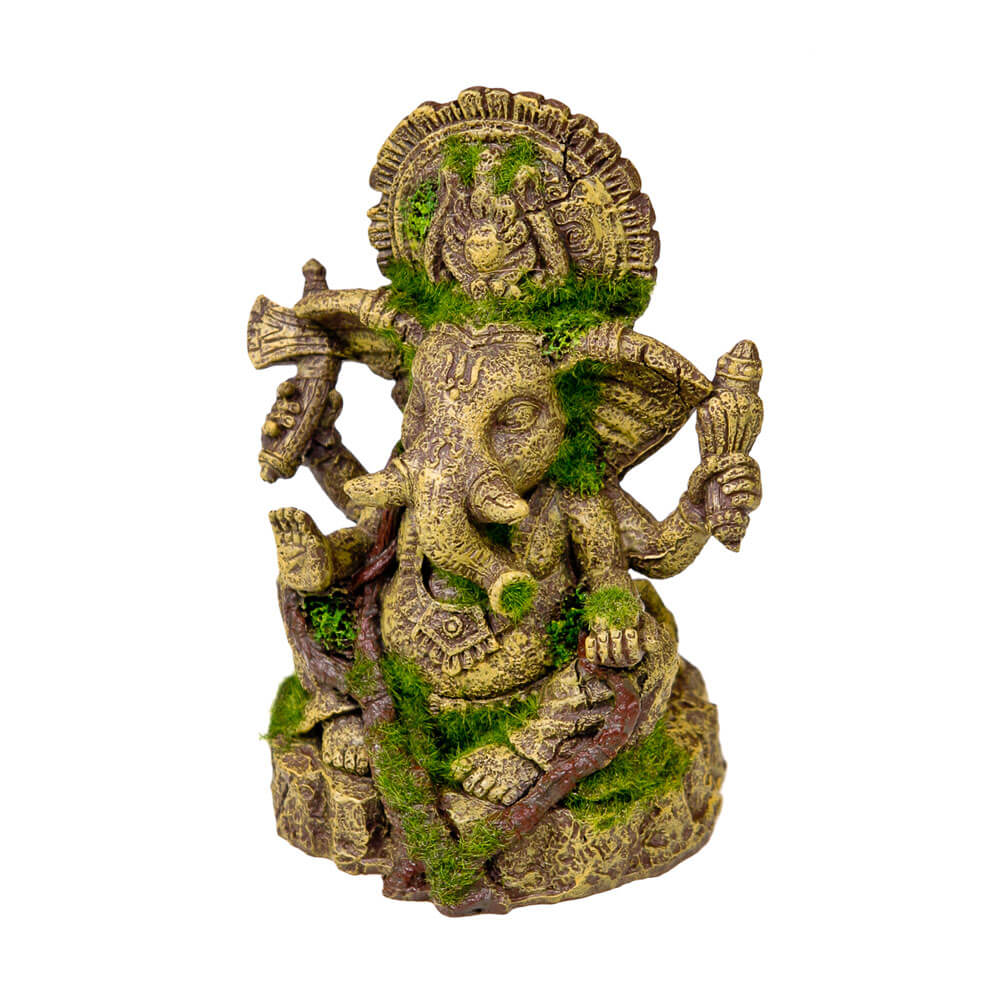 Blue Ribbon Exotic Environments Ganesha Statue with Moss Aquarium Ornaments
