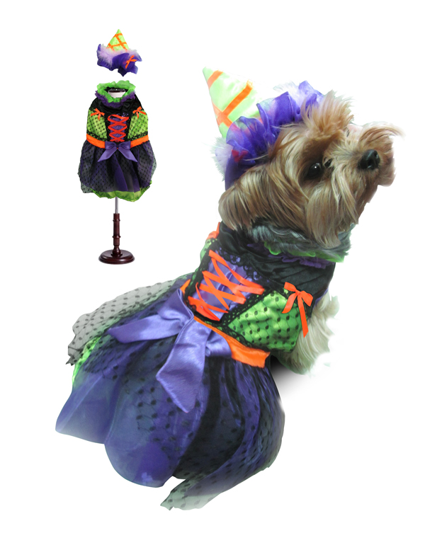 PAMPET / Puppe Love Dog Costume, Witch Neon Green