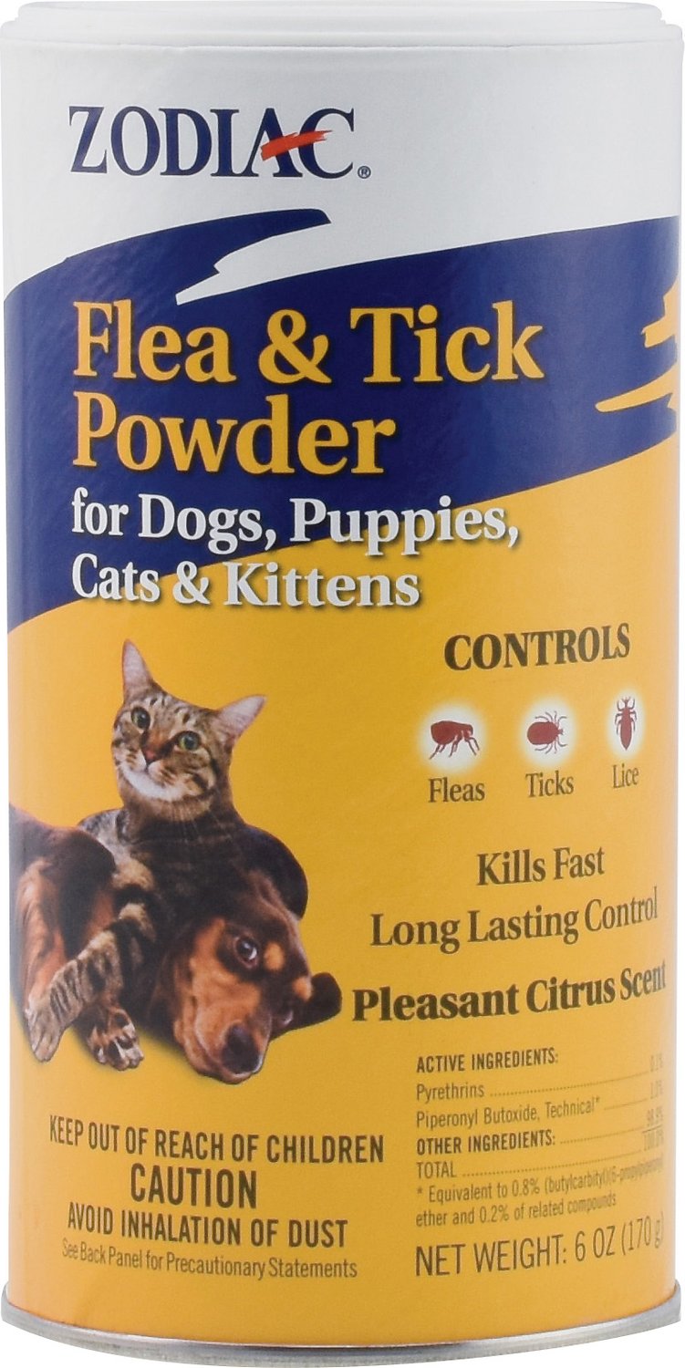 Zodiac Flea & Tick Powder for Dogs, Puppies, Cats & Kittens, 6-oz (Size: 6-oz)