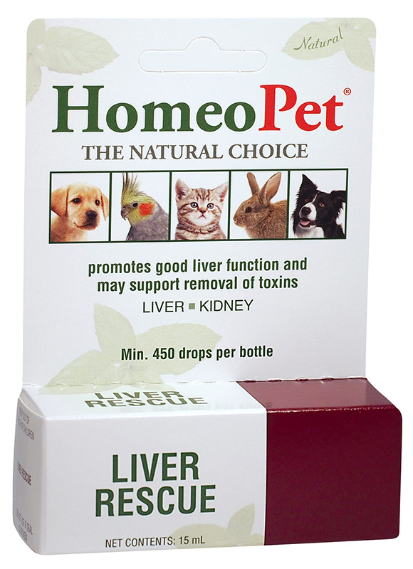 HomeoPet Liver Rescue Dog, Cat, Bird & Small Animal Supplement, 450 drops