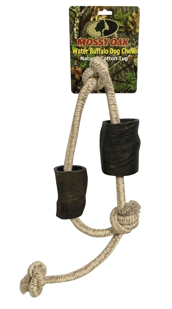 QT Dog Mossy Oak Water Buffalo Chew & Rope Dog Toy, 34-in