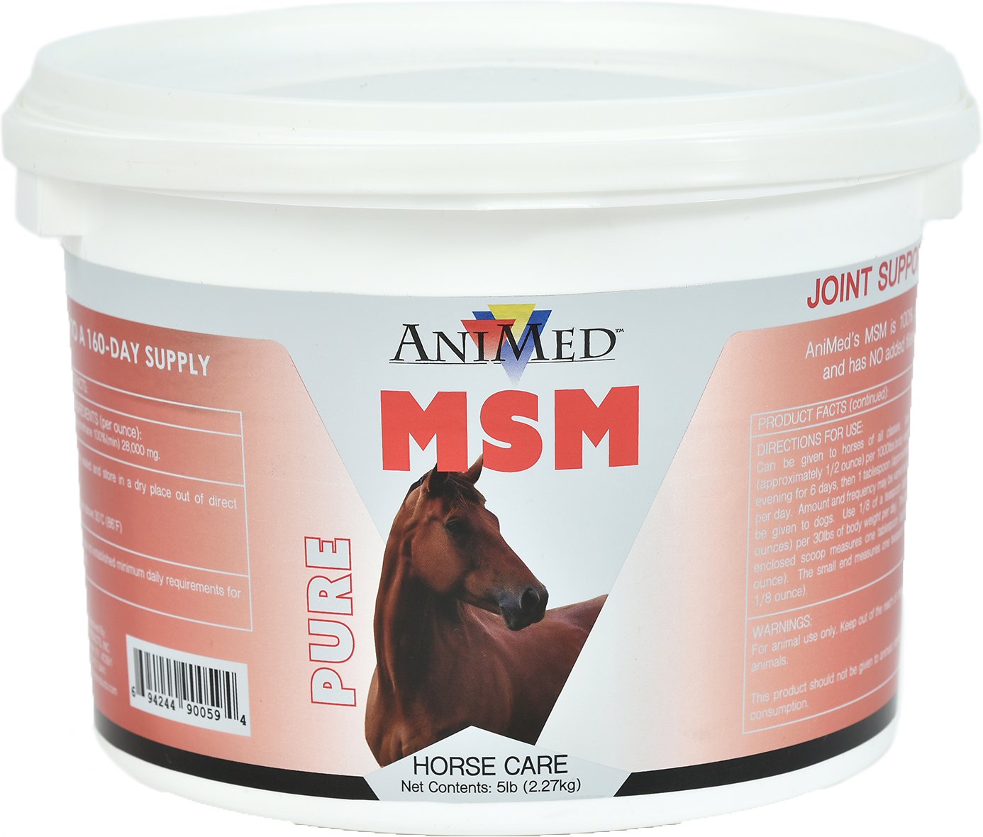 AniMed Pure MSM Horse Supplement, 5-lb tub
