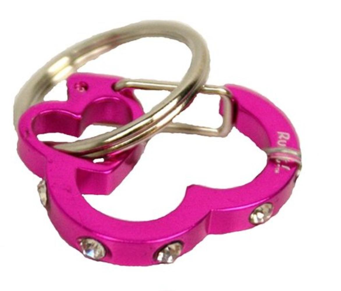 Rubit! Heart Rhinestone Dog Tag Clip, Pink